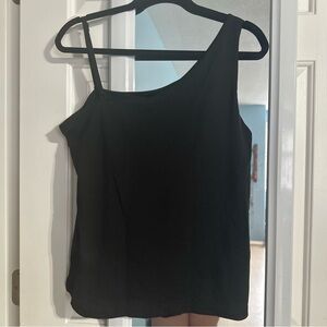 Banana Republic One Shoulder Black Tank, Sz L